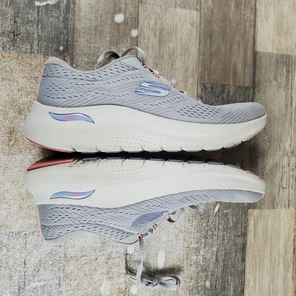 Skechers Arch Fit 2.0 Big League Womens Shoes Sz 10 Athletic Light Gray Sneakers
